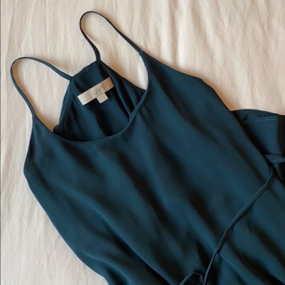 Loft Dark Teal racerback dress